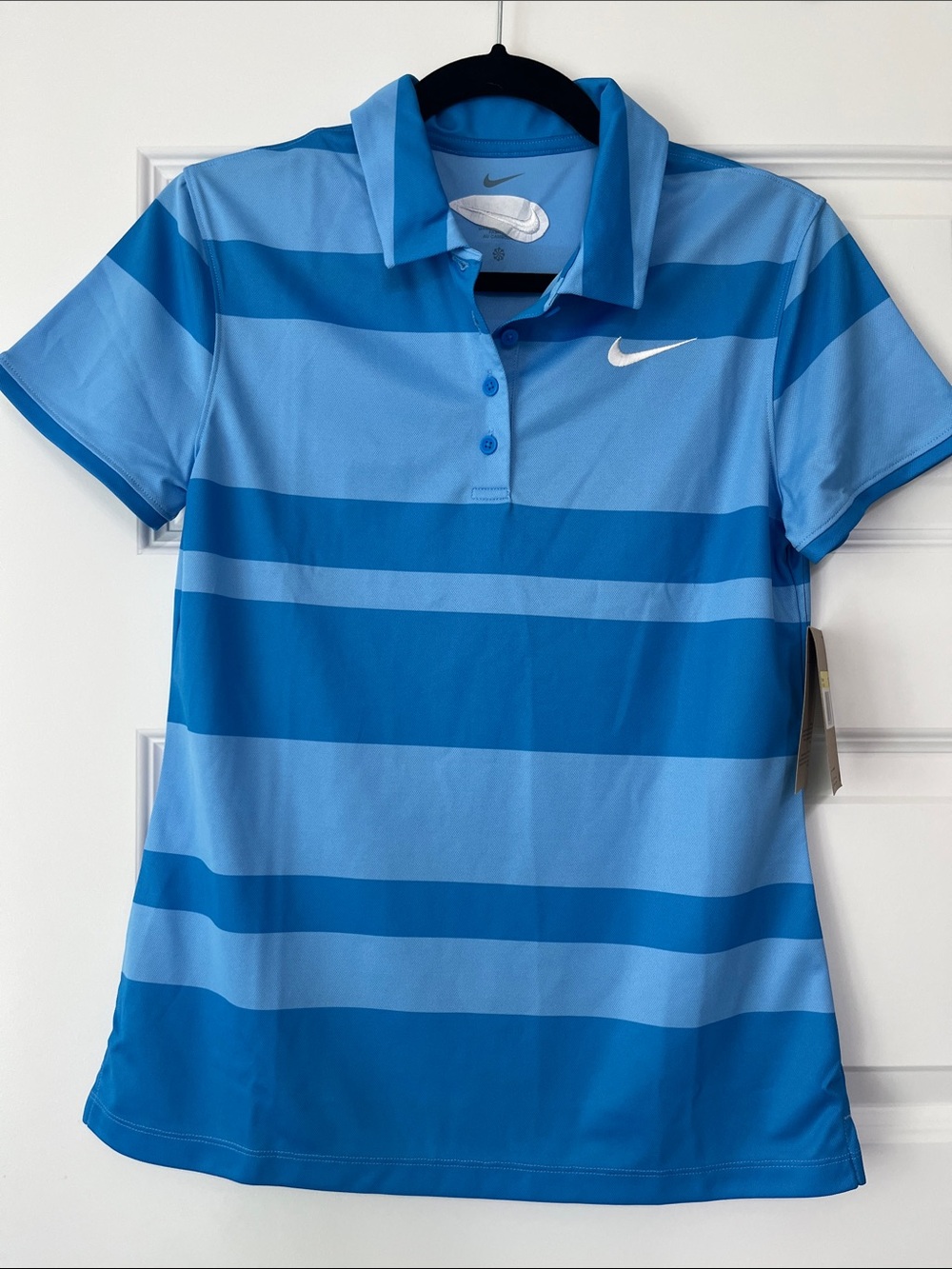 Nike Golf NWT Two-Tone Blue Striped Polo